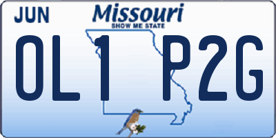 MO license plate OL1P2G