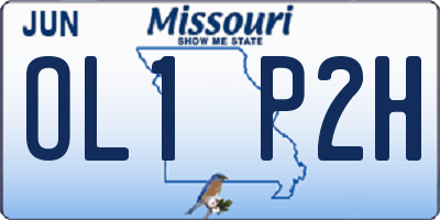MO license plate OL1P2H