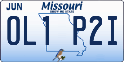 MO license plate OL1P2I
