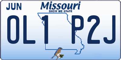 MO license plate OL1P2J