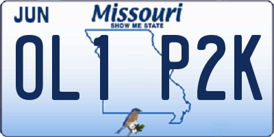 MO license plate OL1P2K