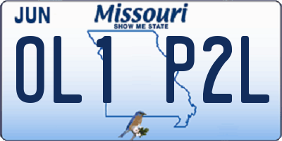 MO license plate OL1P2L