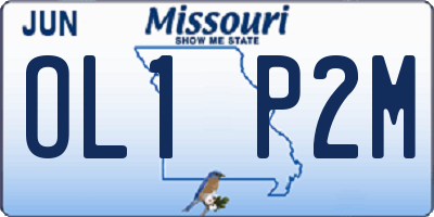 MO license plate OL1P2M