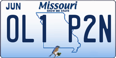 MO license plate OL1P2N