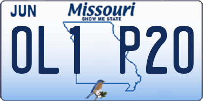 MO license plate OL1P2O