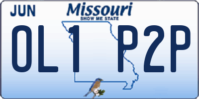 MO license plate OL1P2P