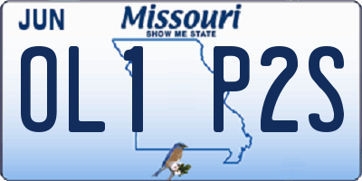 MO license plate OL1P2S