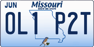 MO license plate OL1P2T