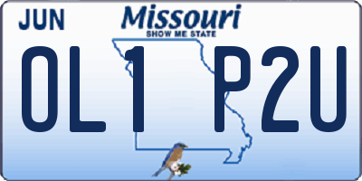 MO license plate OL1P2U