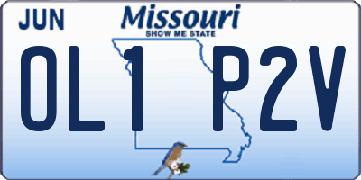 MO license plate OL1P2V