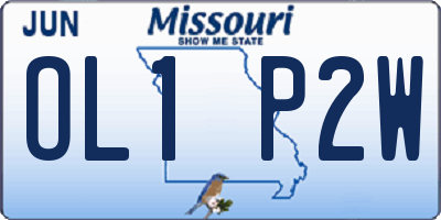 MO license plate OL1P2W