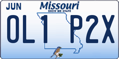 MO license plate OL1P2X