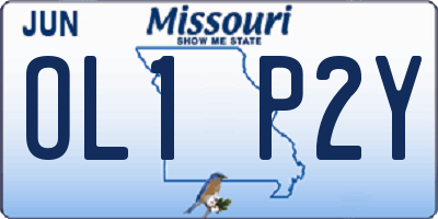 MO license plate OL1P2Y