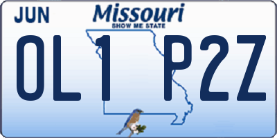 MO license plate OL1P2Z