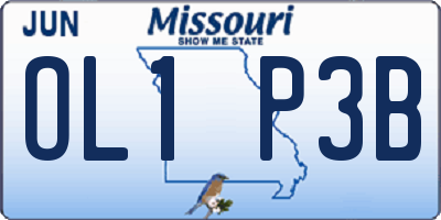 MO license plate OL1P3B