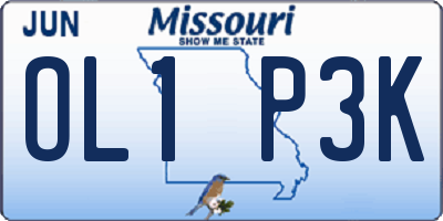 MO license plate OL1P3K
