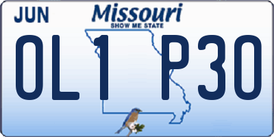 MO license plate OL1P3O