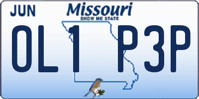 MO license plate OL1P3P