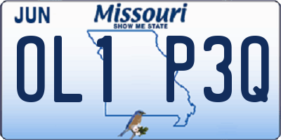MO license plate OL1P3Q