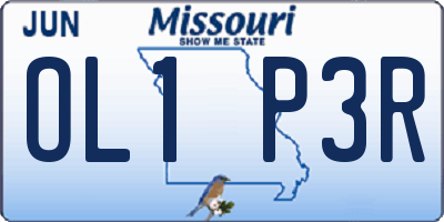 MO license plate OL1P3R