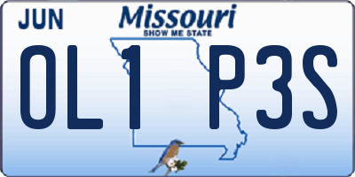 MO license plate OL1P3S