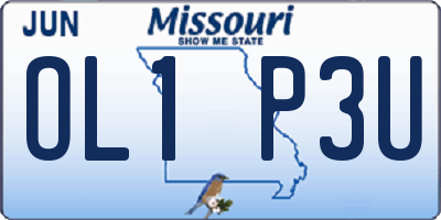 MO license plate OL1P3U