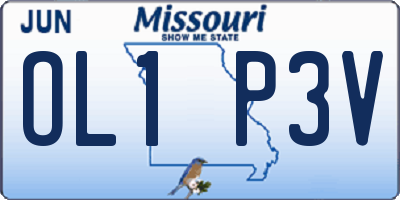MO license plate OL1P3V