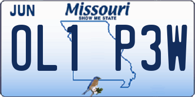 MO license plate OL1P3W