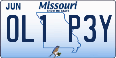 MO license plate OL1P3Y