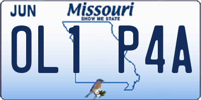 MO license plate OL1P4A