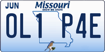 MO license plate OL1P4E