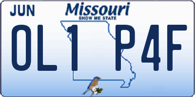 MO license plate OL1P4F