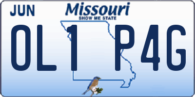 MO license plate OL1P4G