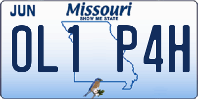 MO license plate OL1P4H