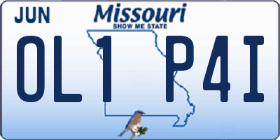 MO license plate OL1P4I