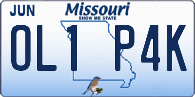 MO license plate OL1P4K