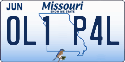 MO license plate OL1P4L
