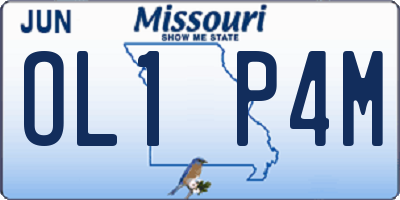 MO license plate OL1P4M