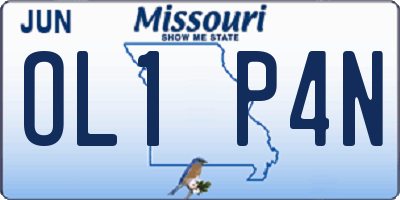 MO license plate OL1P4N