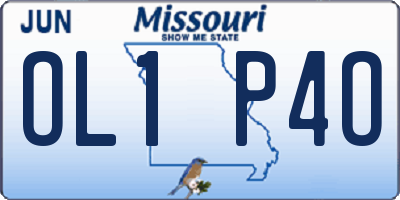 MO license plate OL1P4O
