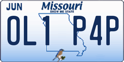 MO license plate OL1P4P