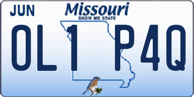 MO license plate OL1P4Q