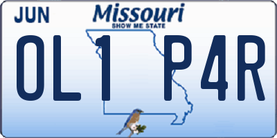 MO license plate OL1P4R
