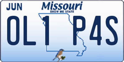 MO license plate OL1P4S