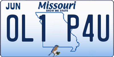 MO license plate OL1P4U