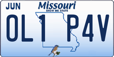 MO license plate OL1P4V