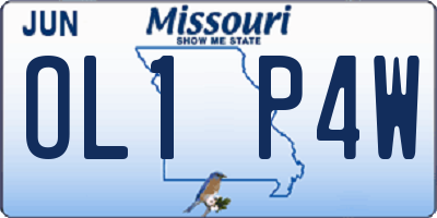 MO license plate OL1P4W