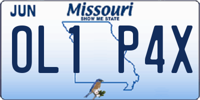 MO license plate OL1P4X