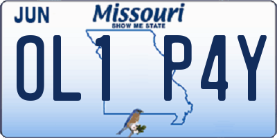MO license plate OL1P4Y