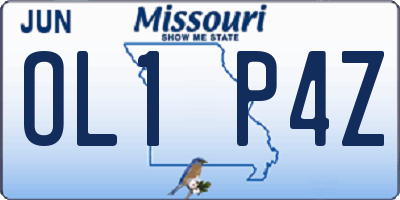 MO license plate OL1P4Z